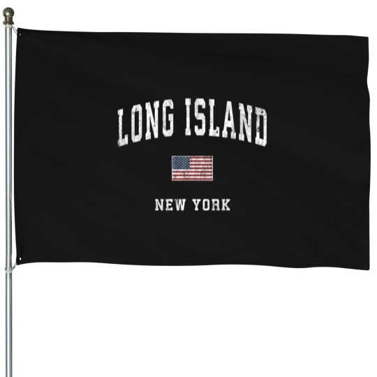 Discover Long Island New York Ny Vintage American Flag Sports Design House Flags