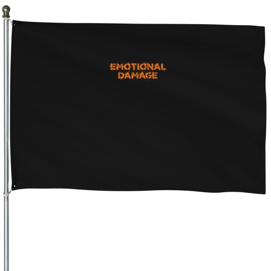 Discover emotionals Damage - vintages Orange Text House Flags