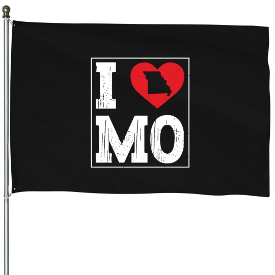 Discover I Heart Love MO Missouri City Map Classic Vintage I Love MO House Flags