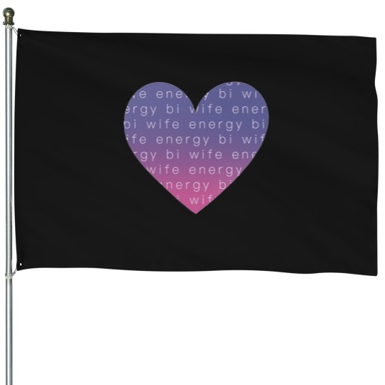 Discover Bi wife energy heart white House Flags