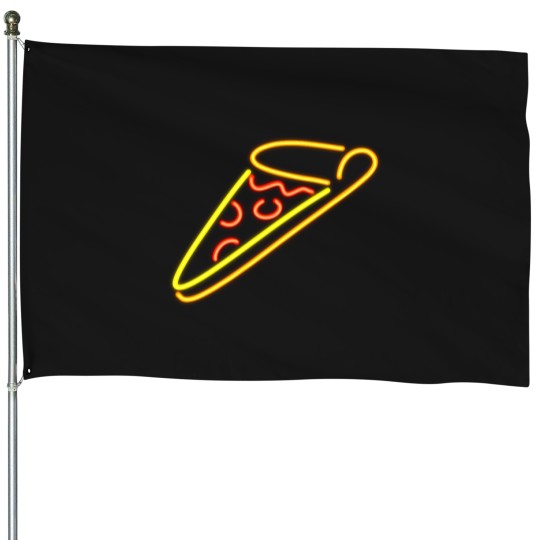 Discover Neons Pizza Sign Art House Flags