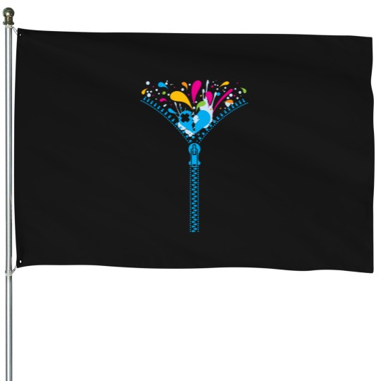 Discover Zipper_Heart House Flags