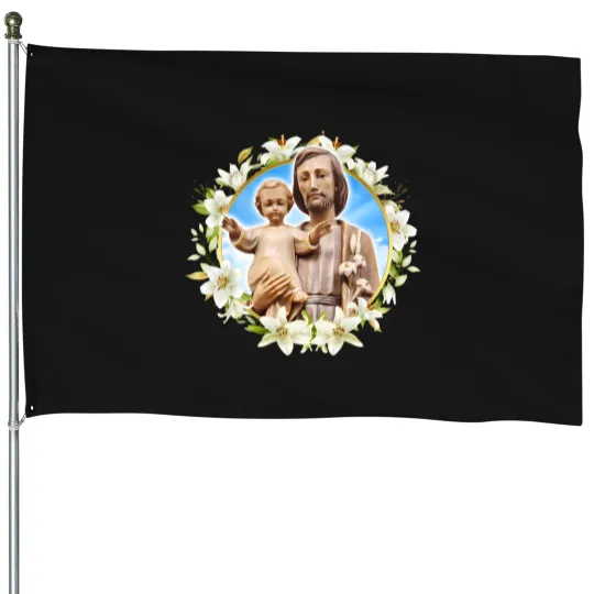 Discover Saint Joseph and Jesus - Lilies (S�o Jos� e Jesus)A�ucena House Flags