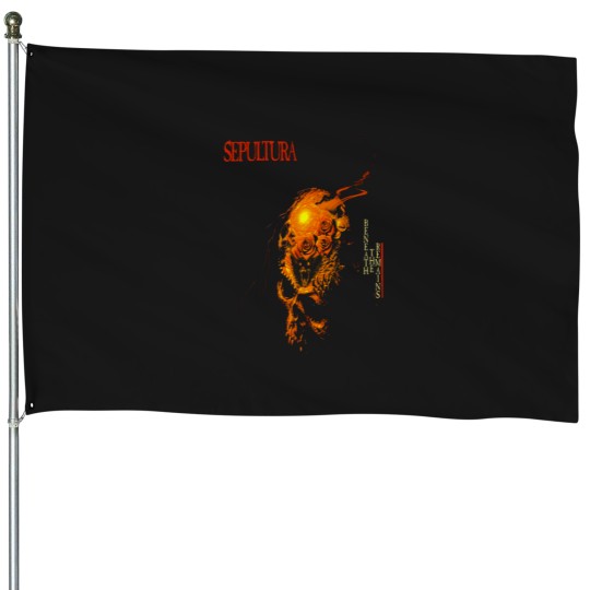 Discover orange Sepultura logo House Flags