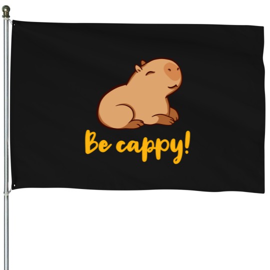 Discover Cute-Capybara-Be-Cappy-Like-A-Capybara-Capy T-Shirt House Flags
