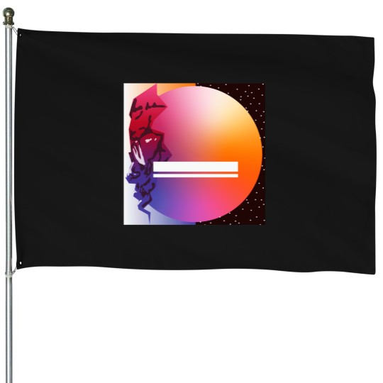 Discover man on the moon minimal album cover House Flags