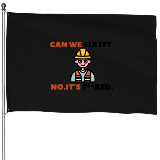 Discover Can We Fix It Funny Repair Man Engineer Toolbox 103 House Flags