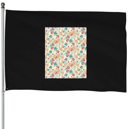 Discover Shiba _amp_ Bird Strawberry Picnic House Flags