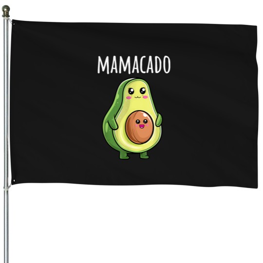 Discover Pregnancy-Announcement-Shirts-Women-Mom-Funny-Mamacado-T-Shirt House Flags