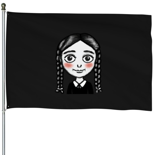 Discover Fan Art of Wednesday Adams From Netflix Show House Flags
