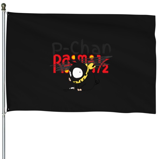 Discover P-Chan-Ranma-Logo-(Blue-Background)-Sillyfun-On-Redbubble.Com-(Lower-Quality-If-Stolen) T-Shirt House Flags
