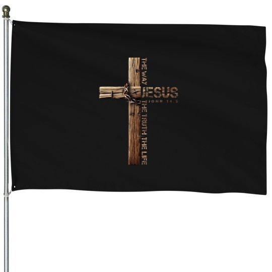 Discover Jesus The Way The Truth And The Life Vintage Christian House Flags