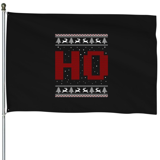 Discover Where My Ho'S At Ho Matching Couple Santa Ugly Christmas House Flags