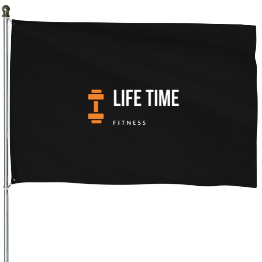 Discover Lifetime Fitness Black Tee House Flags