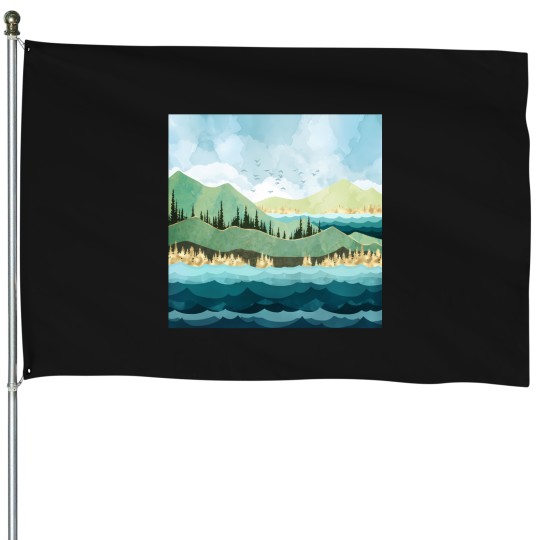 Discover Autumn Shore House Flags