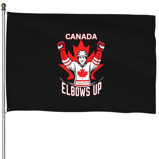 Discover Canada Elbows Up T-Shirt Hockey Fan Shirt Design House Flags