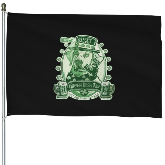 Discover 47 Green Irish Ale Label House Flags
