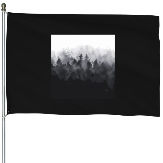 Discover The-Heart-Of-My-Heart--Midwinter-Blues-Gothic-Ravencore-Forest-With-Cascadia-Trees-Covered-In-Magic-Fog T-Shirt House Flags