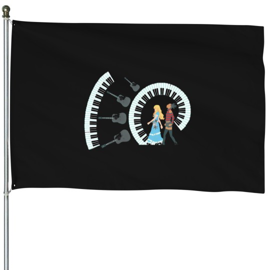 Discover Piano And Guitar 3856 House Flags