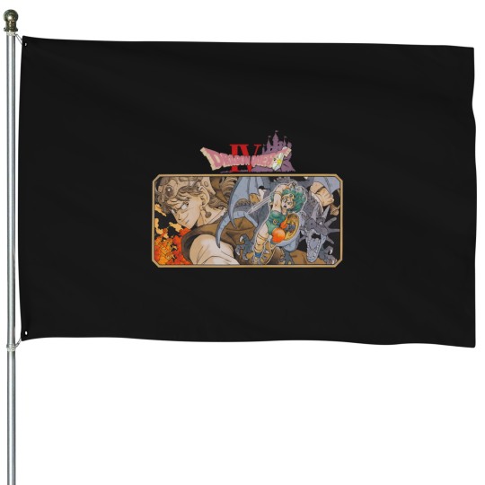 Discover Dragon-Quest-4-Famicom-Cover-Art T-Shirt House Flags