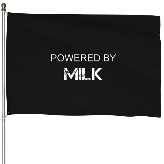 Discover Milk Lover - Powered By Milk T-Shirt House Flags