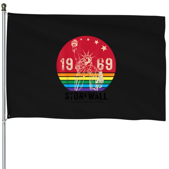 Discover The-First-Pride-Was-A-Riot-1969-Stonewall-Lgbtq-Gay-Pride-T-Shirt House Flags