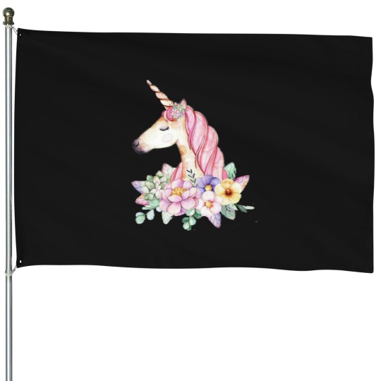Discover unicorse unicorn House Flags