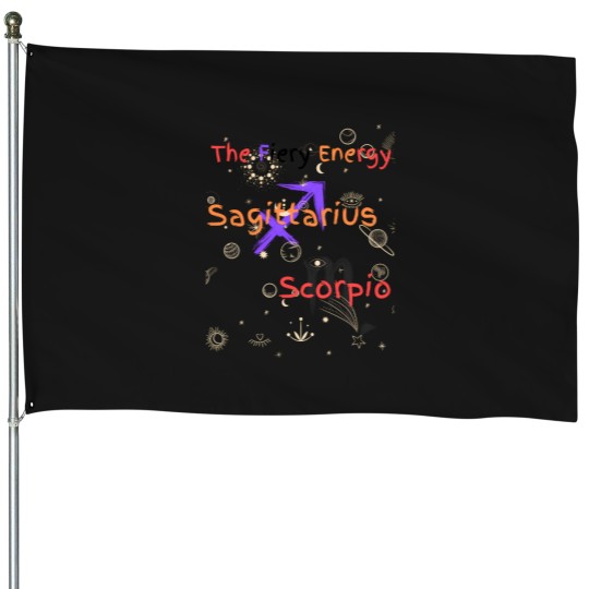 Discover Sagittarius Scorpio Couple Zodiac T-Shirt Active House Flags