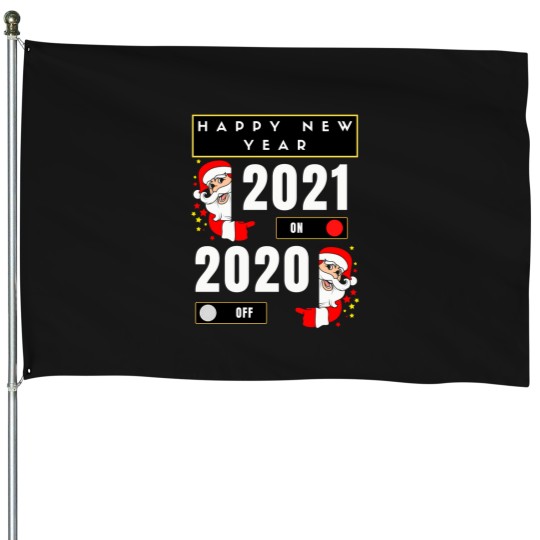 Discover Happy-New-Year-2020-Off-2021-On-Classic-T-Shirt House Flags