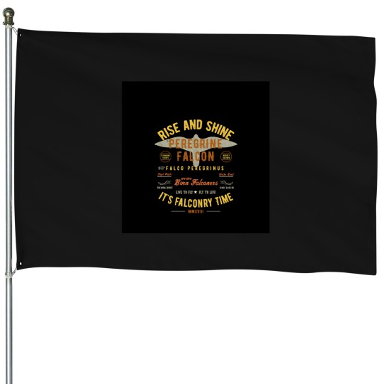 Discover It's falconry Time Peregrine Falcon Gift nad Apparel Collection for the Falconer and Hawker House Flags