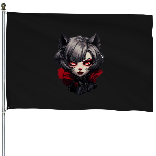 Discover QuirkyKitty Freakette EccentricCharm House Flags
