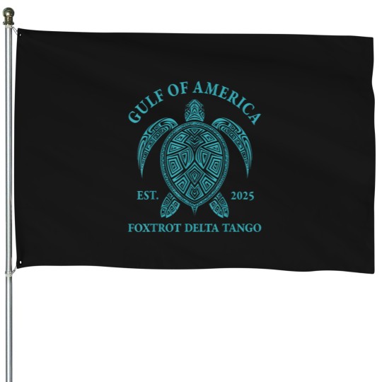 Discover vintage gulf of u america 2025 foxtrot delta tango turtle House Flags