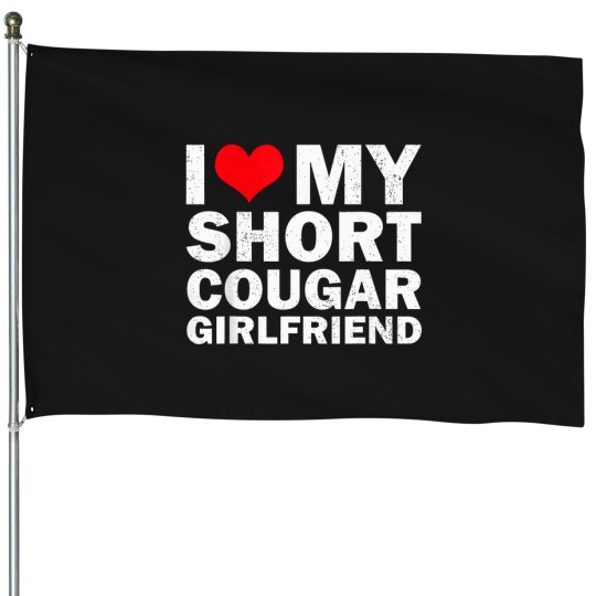 Discover I-Love-My-Short-Cougar-Girlfriend-I-Heart-My-Cougar-Gf-T-Shirt House Flags