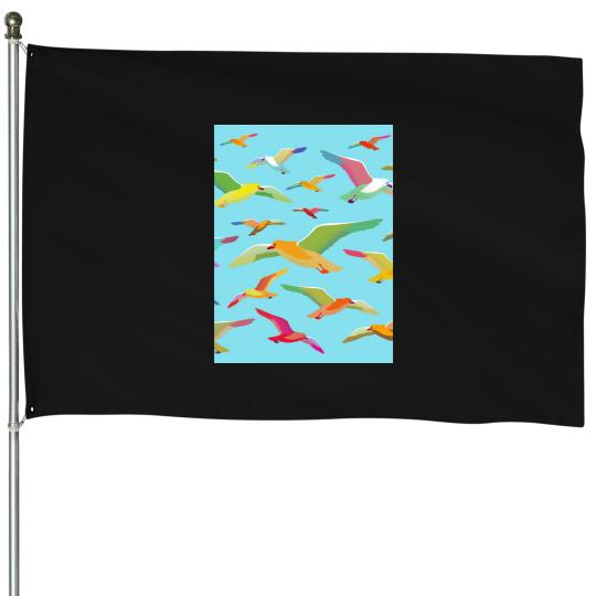 Discover segulls Graphic House Flags