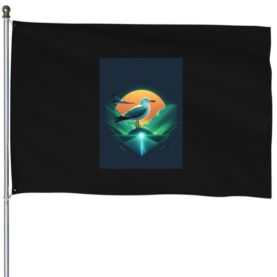 Discover The Seagull Planet Graphic House Flags