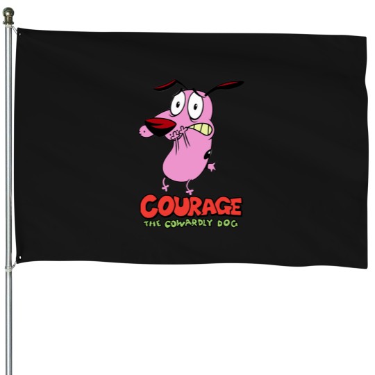 Discover scare The courage Pink color animalgift for fans House Flags