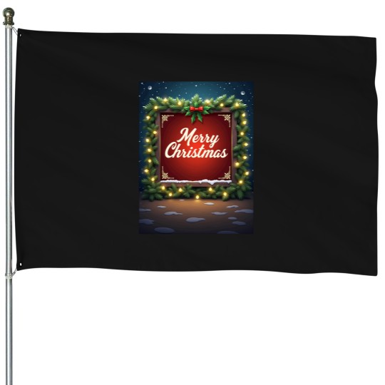 Discover Merry-Christmas-Active-T-Shirt-(100) House Flags