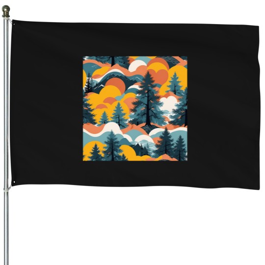 Discover Cedar Hills Seamless Pattern House Flags