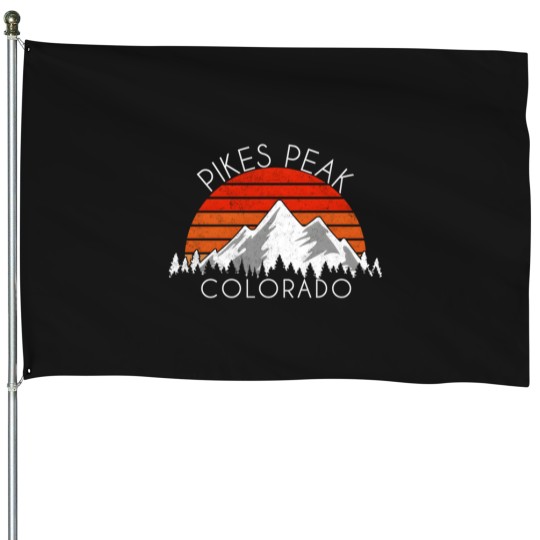 Discover Pikes Peak Colorado Distressed House Flags