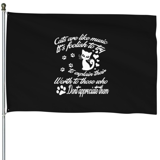 Discover Cats-Are-Like-Music-Tee T-Shirt House Flags