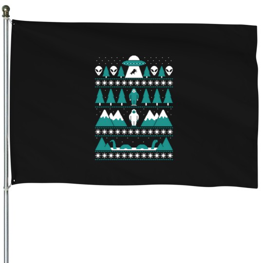 Discover Paranormal Christmas Sweater House Flags