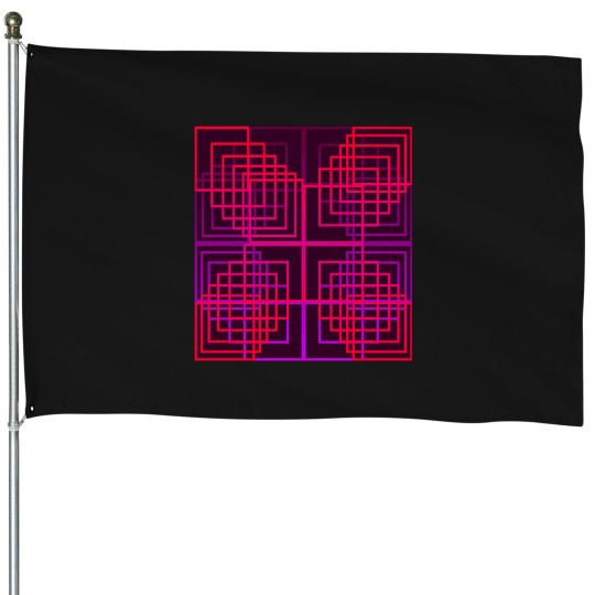 Discover Pattern-Art T-Shirt House Flags