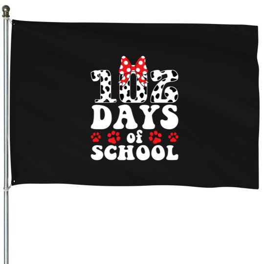 Discover 102 Days Of School Dog Lover 100 Days Smarter Boys Girls House Flags