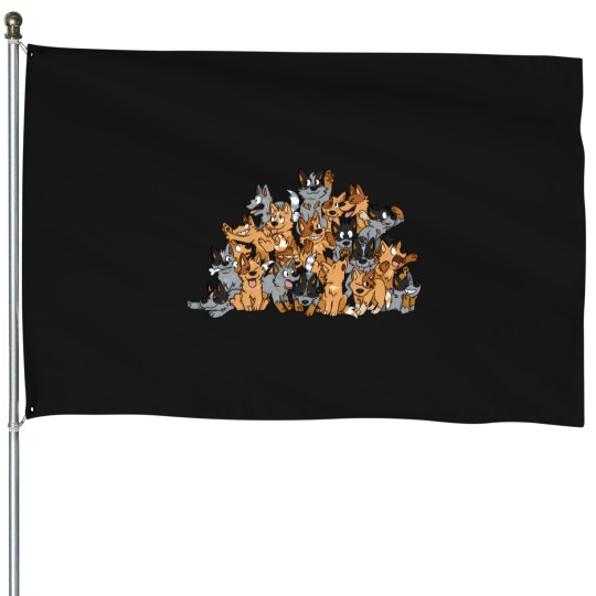 Discover Cattle-Dog-Pile T-Shirt House Flags