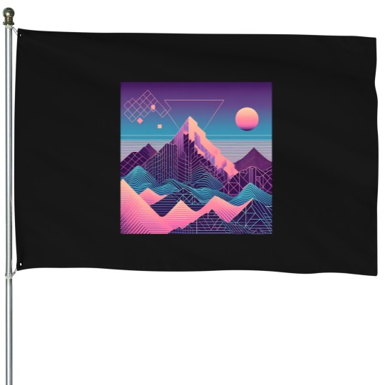 Discover 3041 Vapor Mountains Active T-Shirt House Flags
