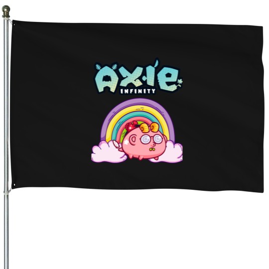 Discover Cloudy rainbows Axie Infinity House Flags