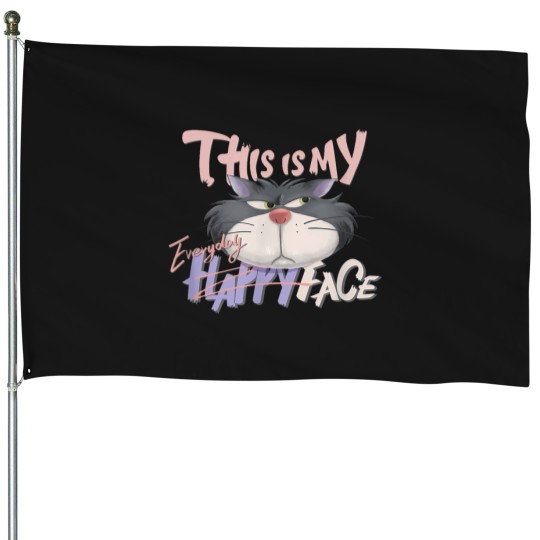Discover Disneyyy-Villains-Lucifer-This-Is-My-Everyday-Happy-Face-Logo-T-Shirt House Flags
