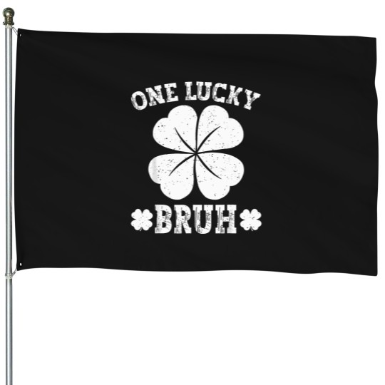 Discover Vintage-One-Lucky-Bruh-Funny-Saying-Green-St-Patrick'S-Day-T-Shirt House Flags