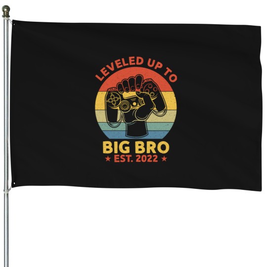 Discover Leveled Up To Big Bro EST 2022 Big Brother Gift - New Brother Siblings House Flags