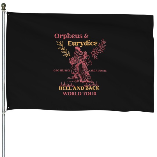 Discover Orpheus and Eurydice House Flags, Mythology House Flags, Vintage Greek Mythology Poet House Flags